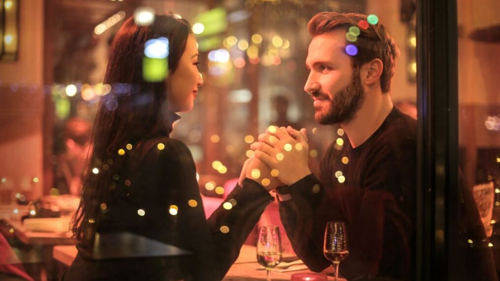 a nice couple at a restaurant